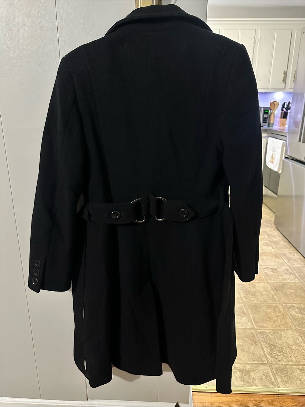 Ted Baker London Black Wool Belted Trench Coat Size 2 - Picture 10 of 10
